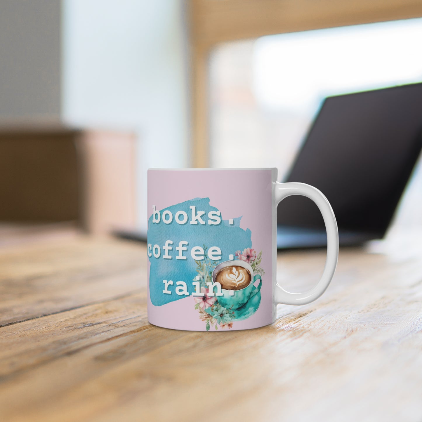 Tasse Kaffeebecher - books coffee rain - Keramiktasse - 325ml