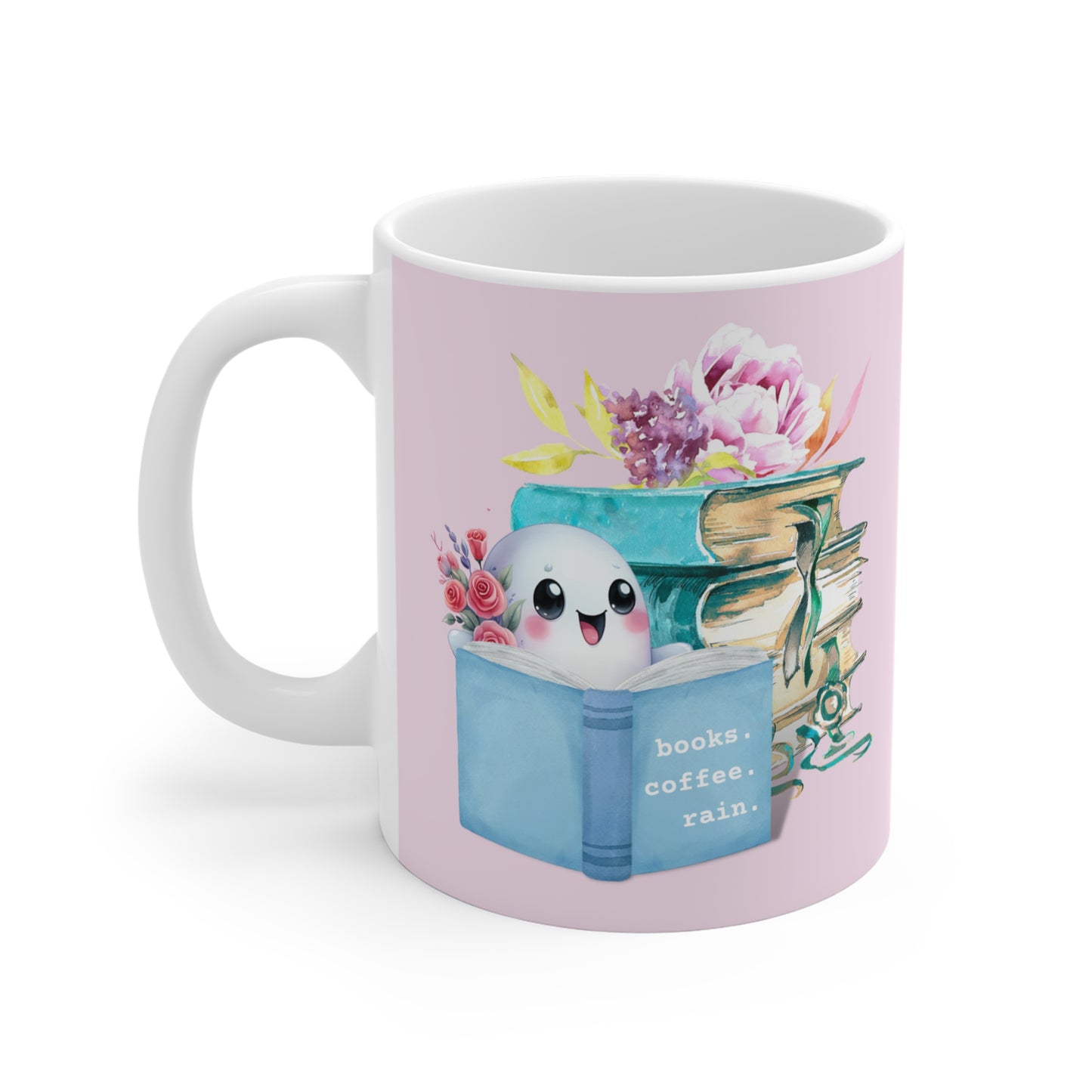 Tasse Kaffeebecher - books coffee rain - Keramiktasse - 325ml