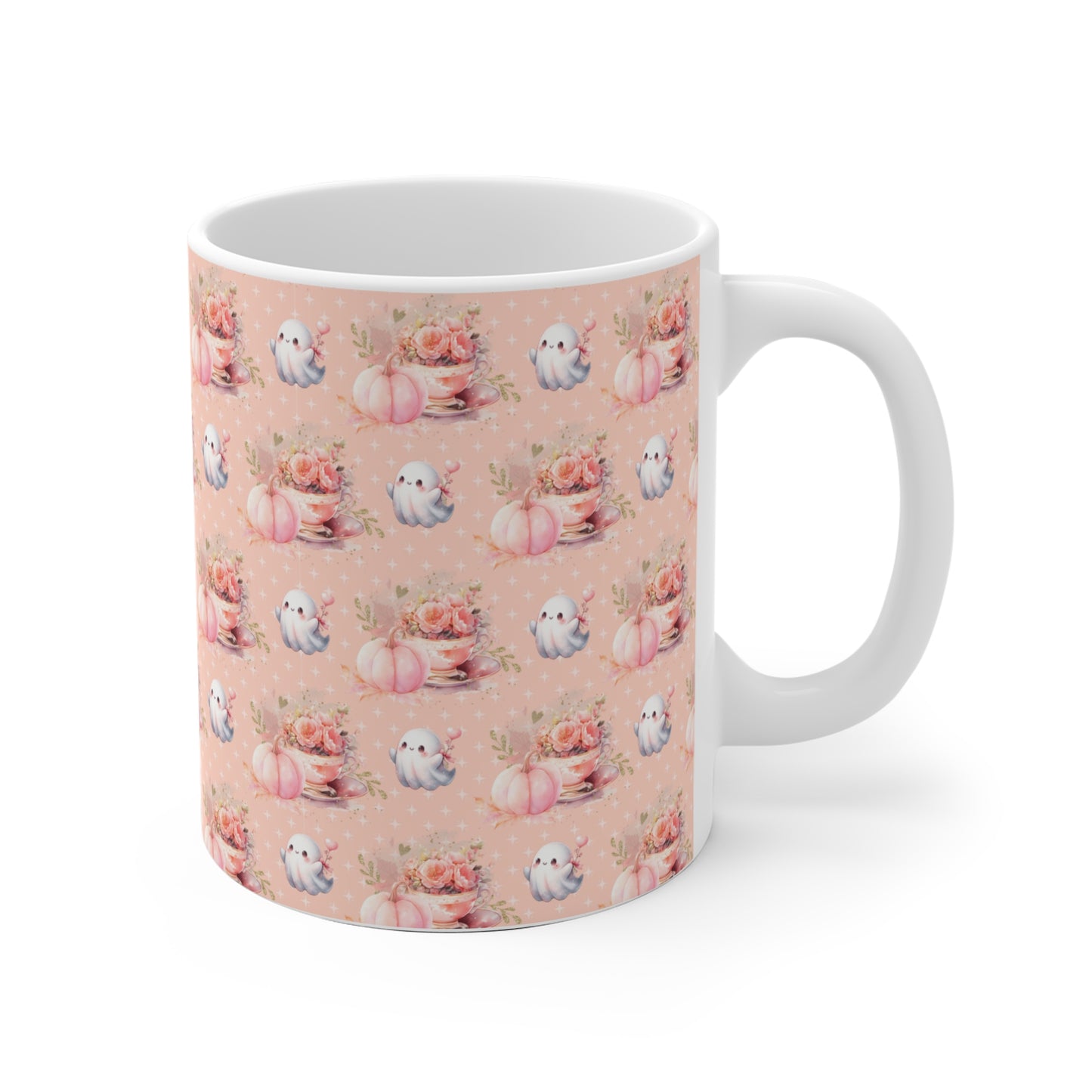 Tasse Kaffeebecher Keramik 325ml - Geister und Kürbisse