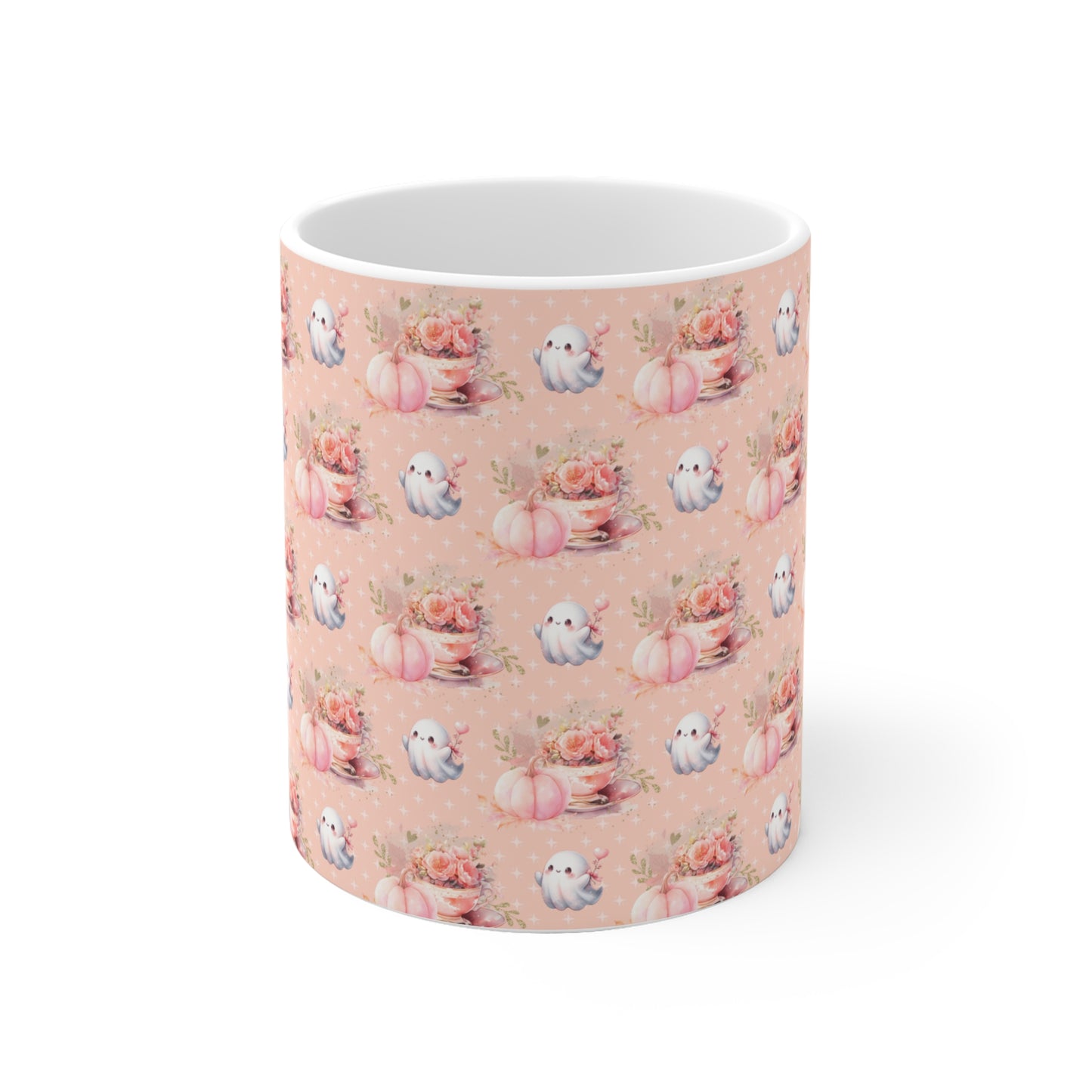 Tasse Kaffeebecher Keramik 325ml - Geister und Kürbisse