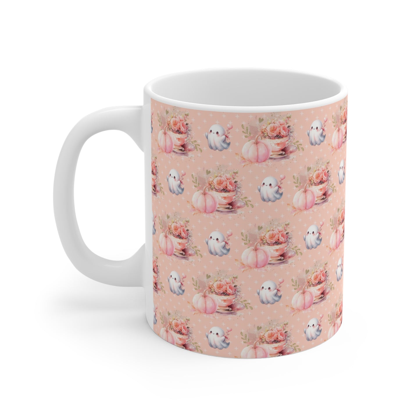 Tasse Kaffeebecher Keramik 325ml - Geister und Kürbisse