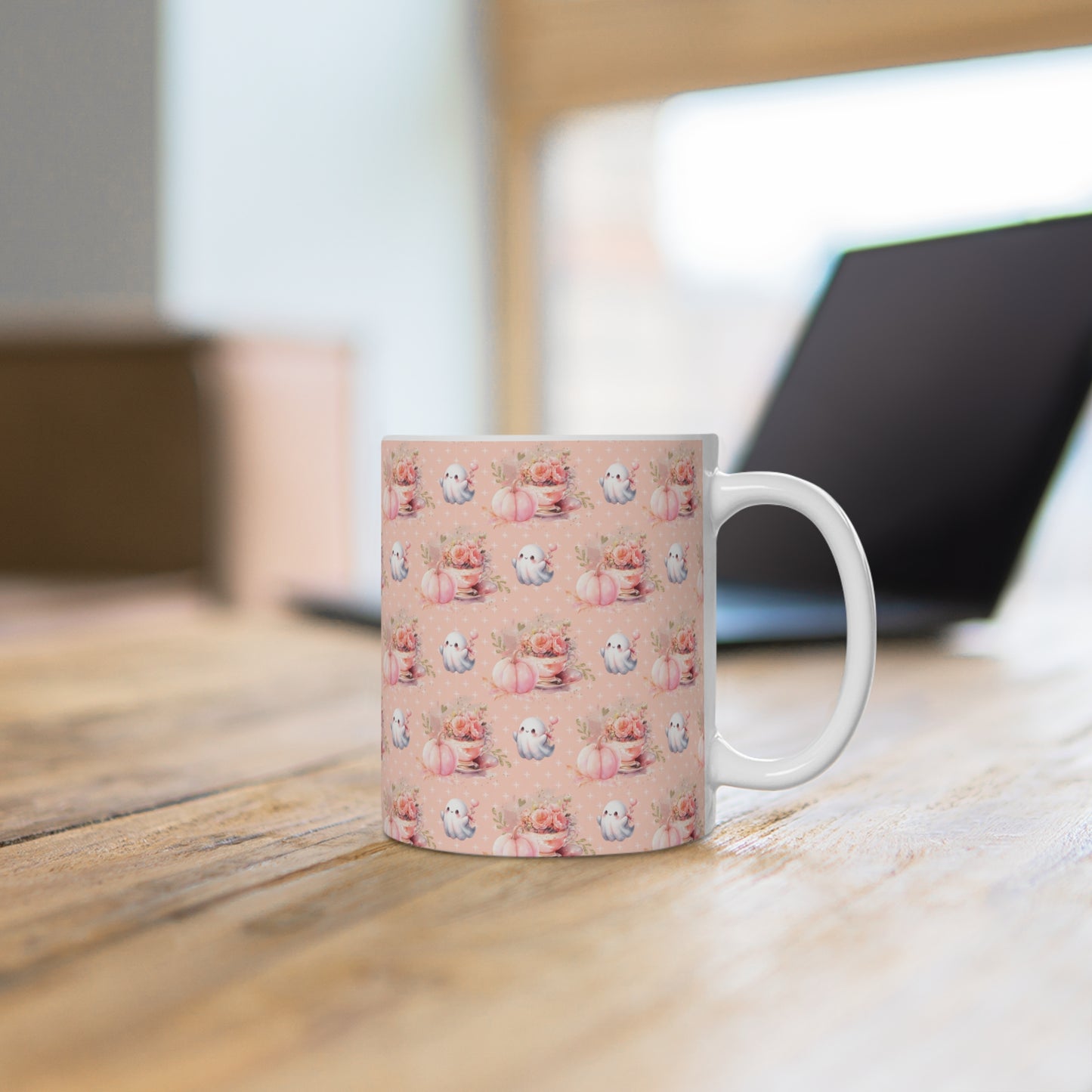 Tasse Kaffeebecher Keramik 325ml - Geister und Kürbisse