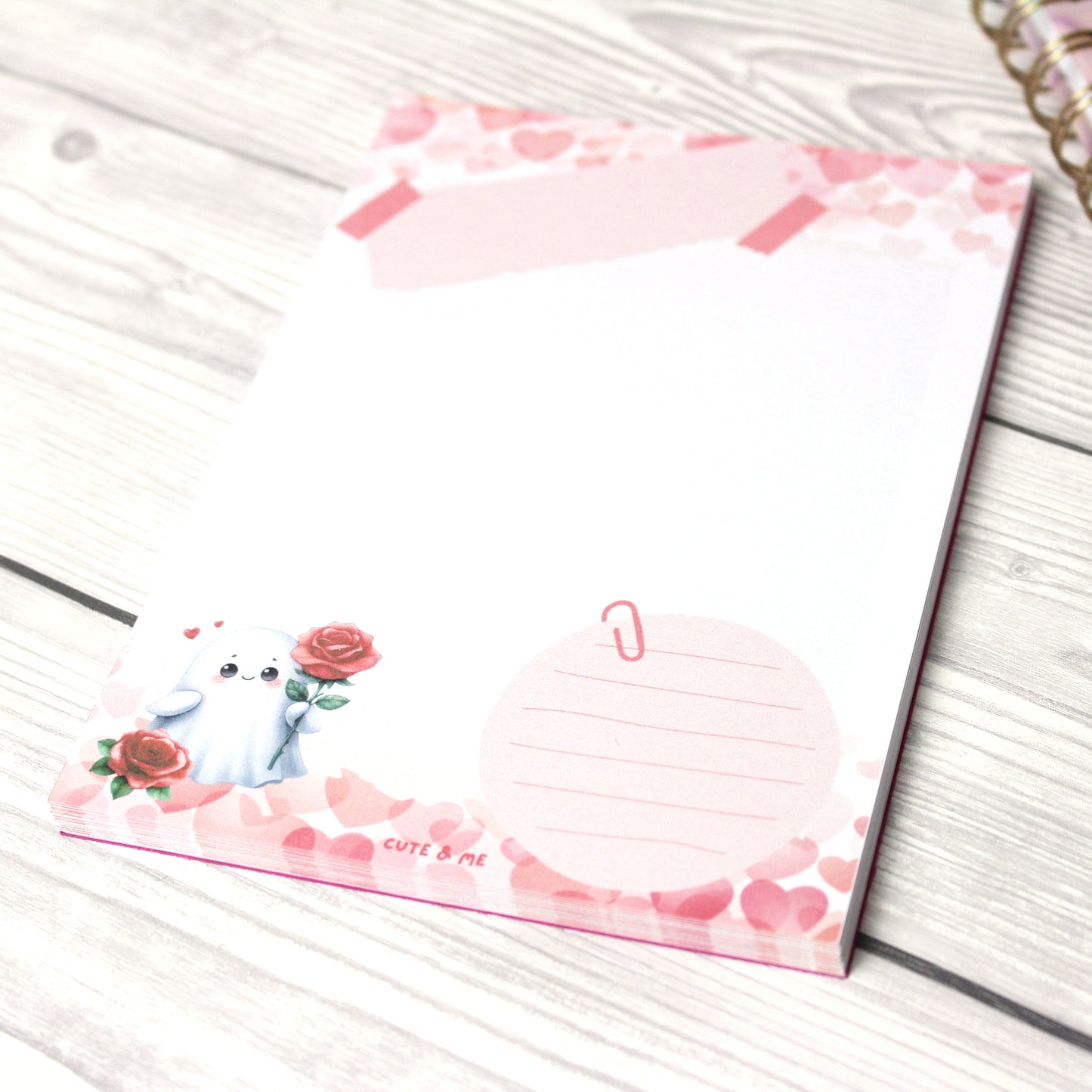 Block A6 - Geist mit Rose - pink