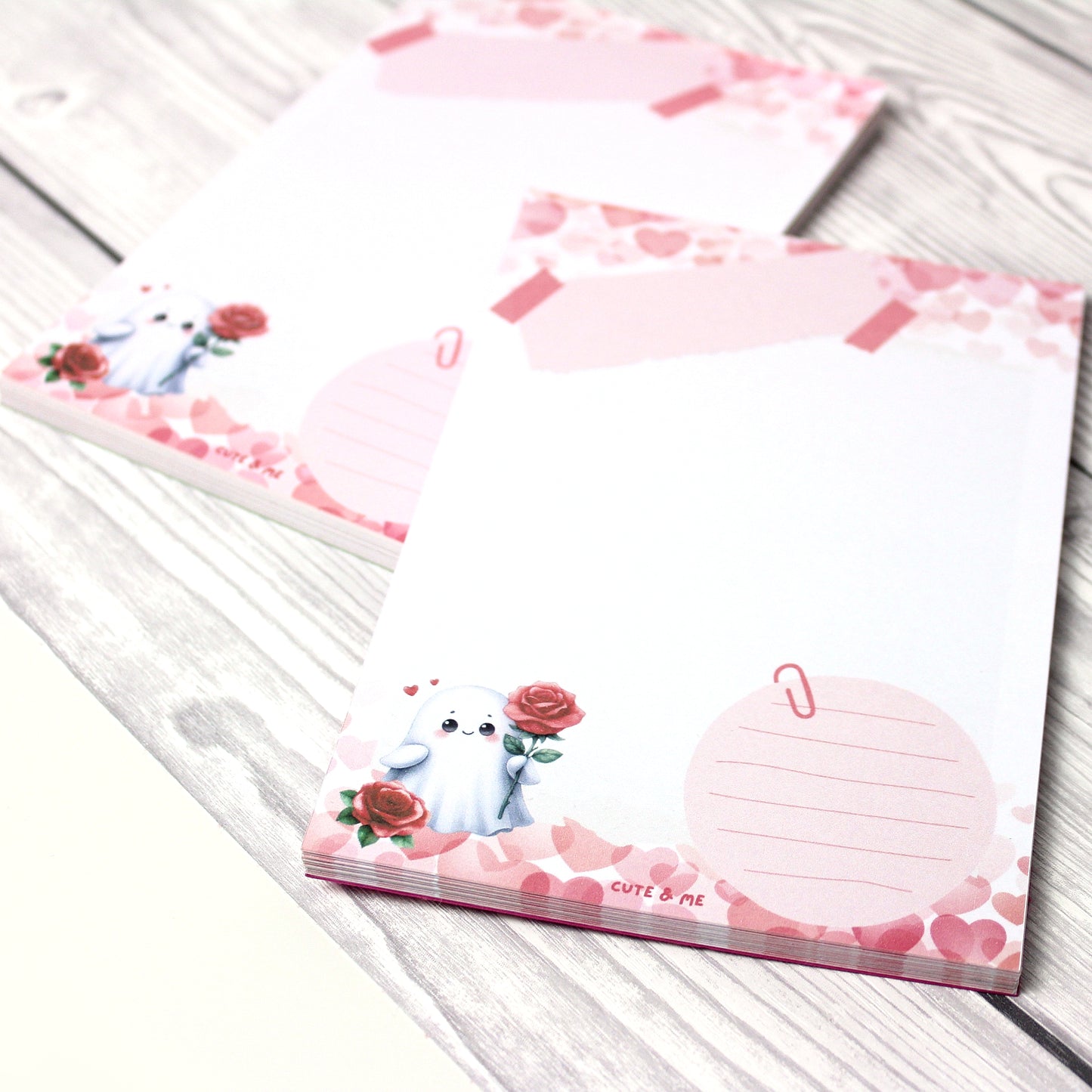Block A6 - Geist mit Rose - pink
