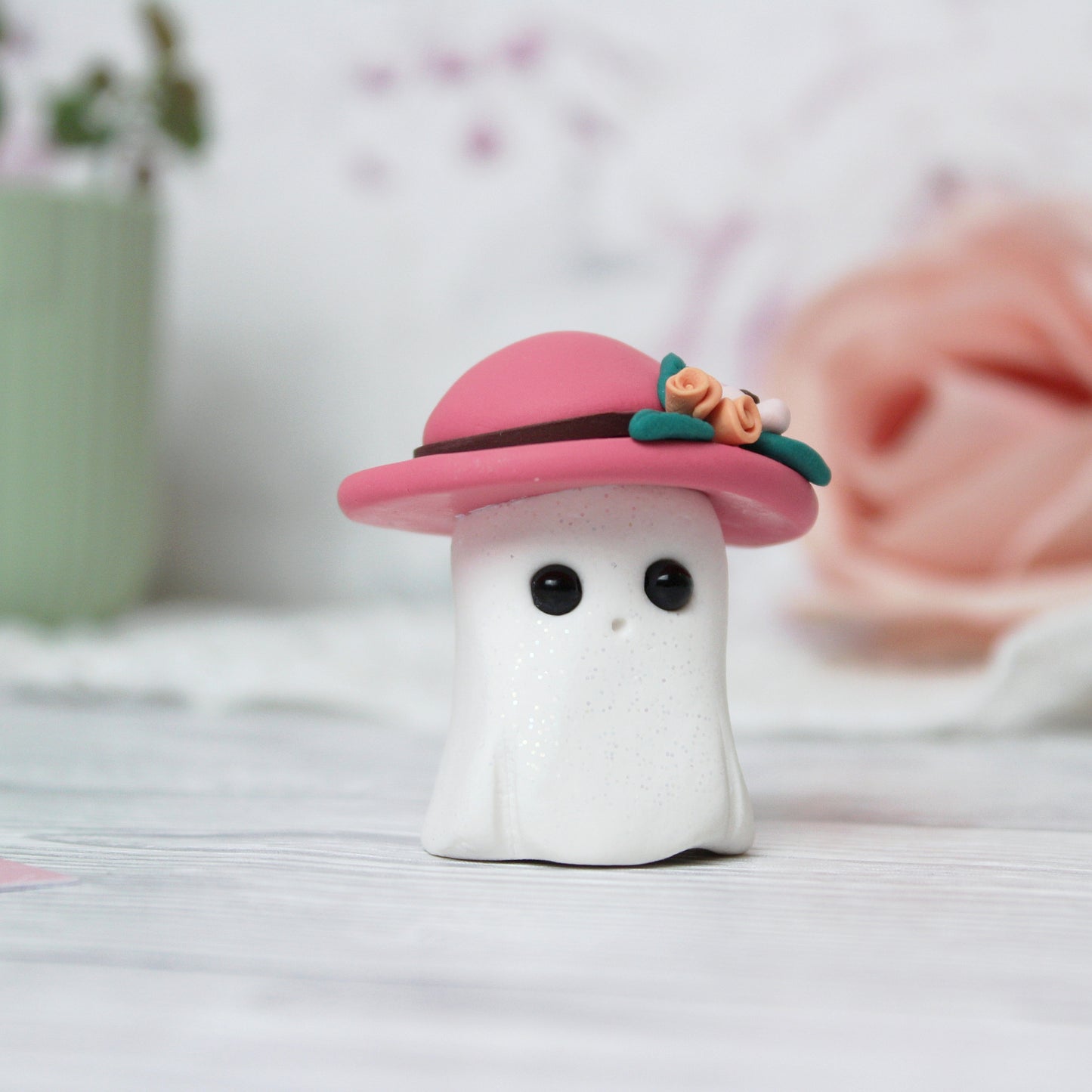 Deko Figur Geist weiß mit Hut