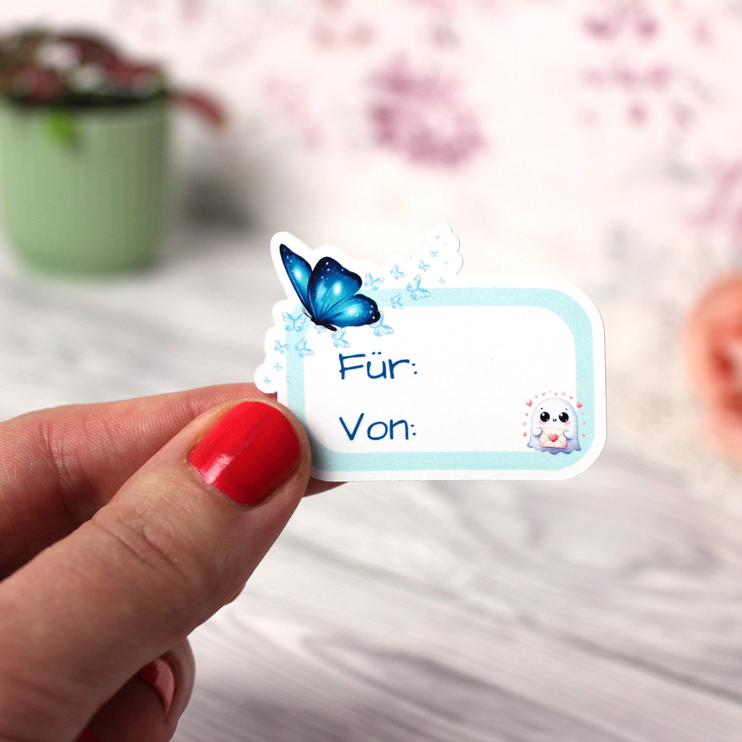 Aufkleber Geschenketiketten - Stickerbogen - 8 Sticker - hellblau & blau
