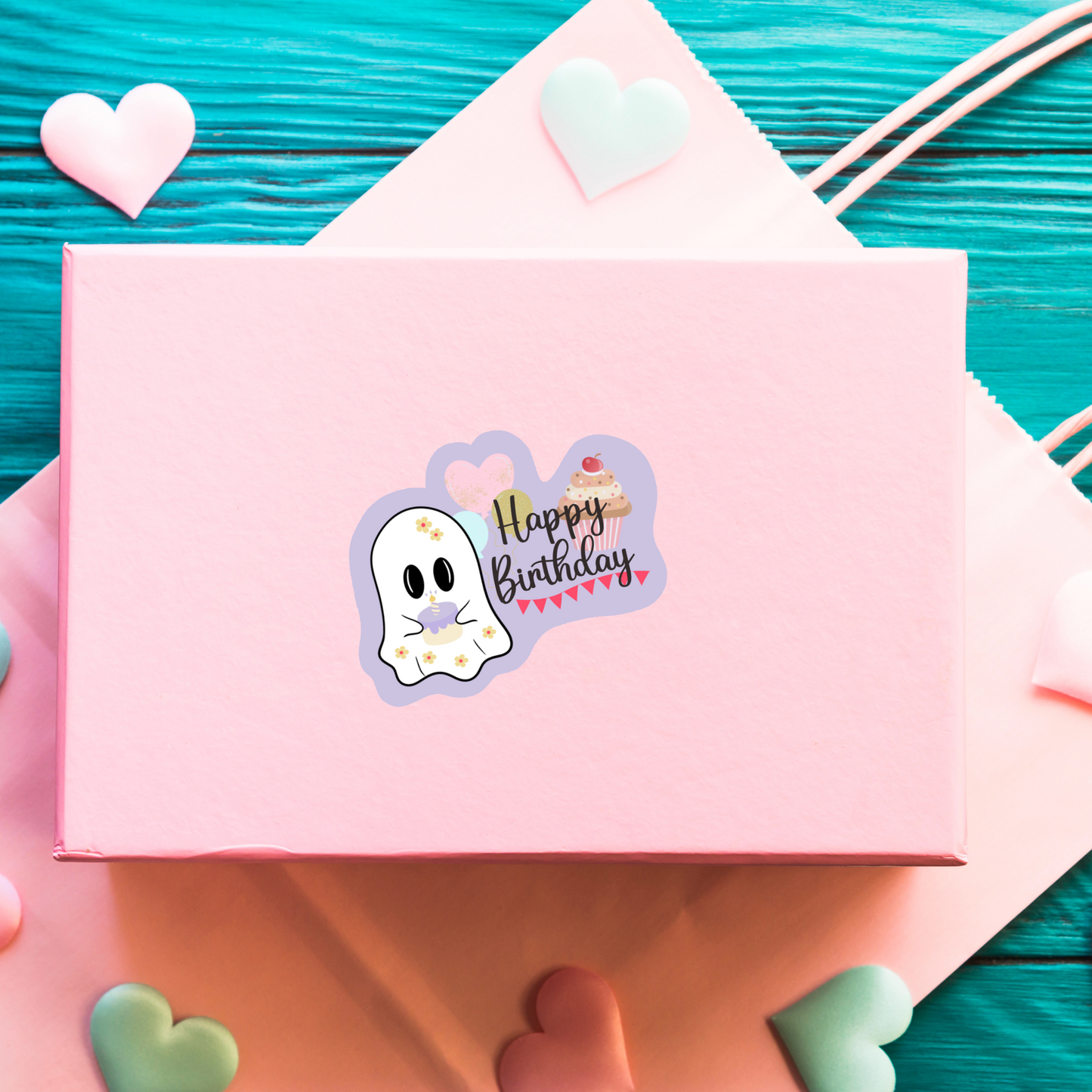 Sticker - Happy birthday - 6 Stück - lila