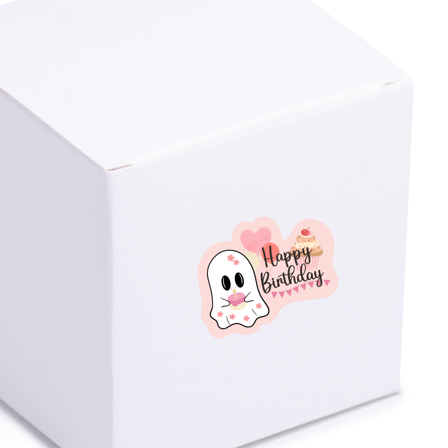 Sticker - Happy birthday - 6 Stück - rosa