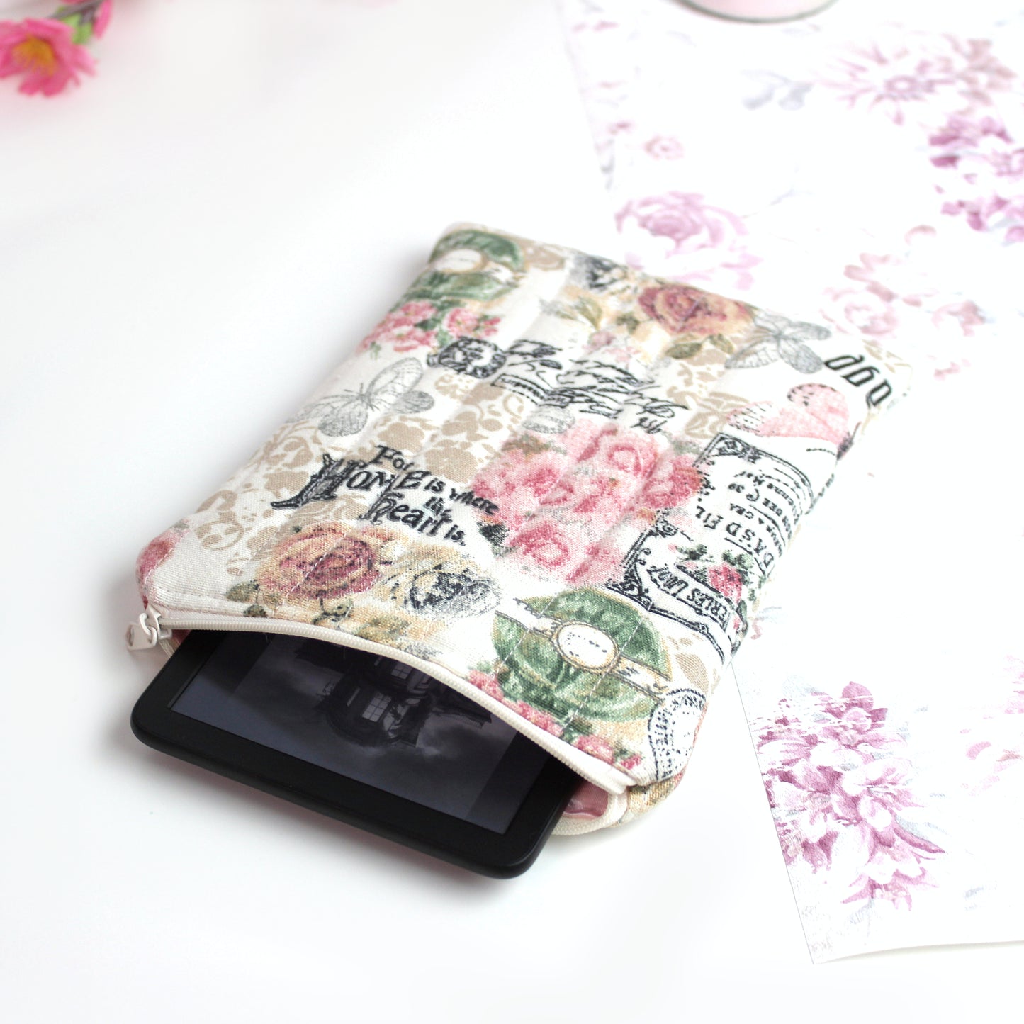 E-Reader Hülle - romantisches vintage Design - passend für Kindle, Tolino, Kobo