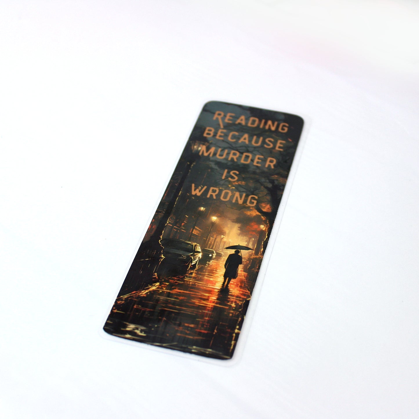 Lesezeichen - Reading because murder is wrong - Lesezeichen für Krimifans - einseitig bedruckt