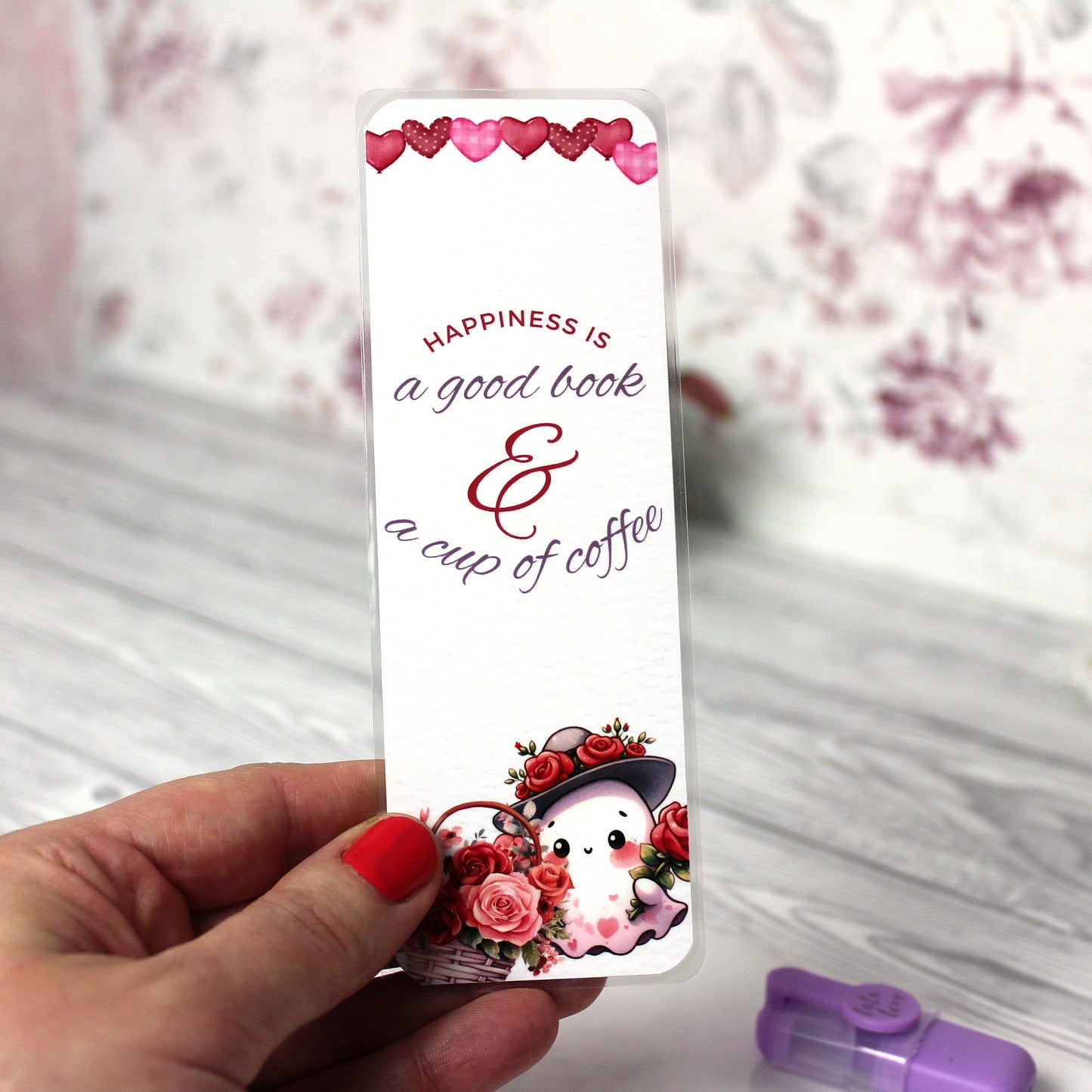 Lesezeichen Set love & roses - 5 Stück - 50 x 150 mm - laminiert