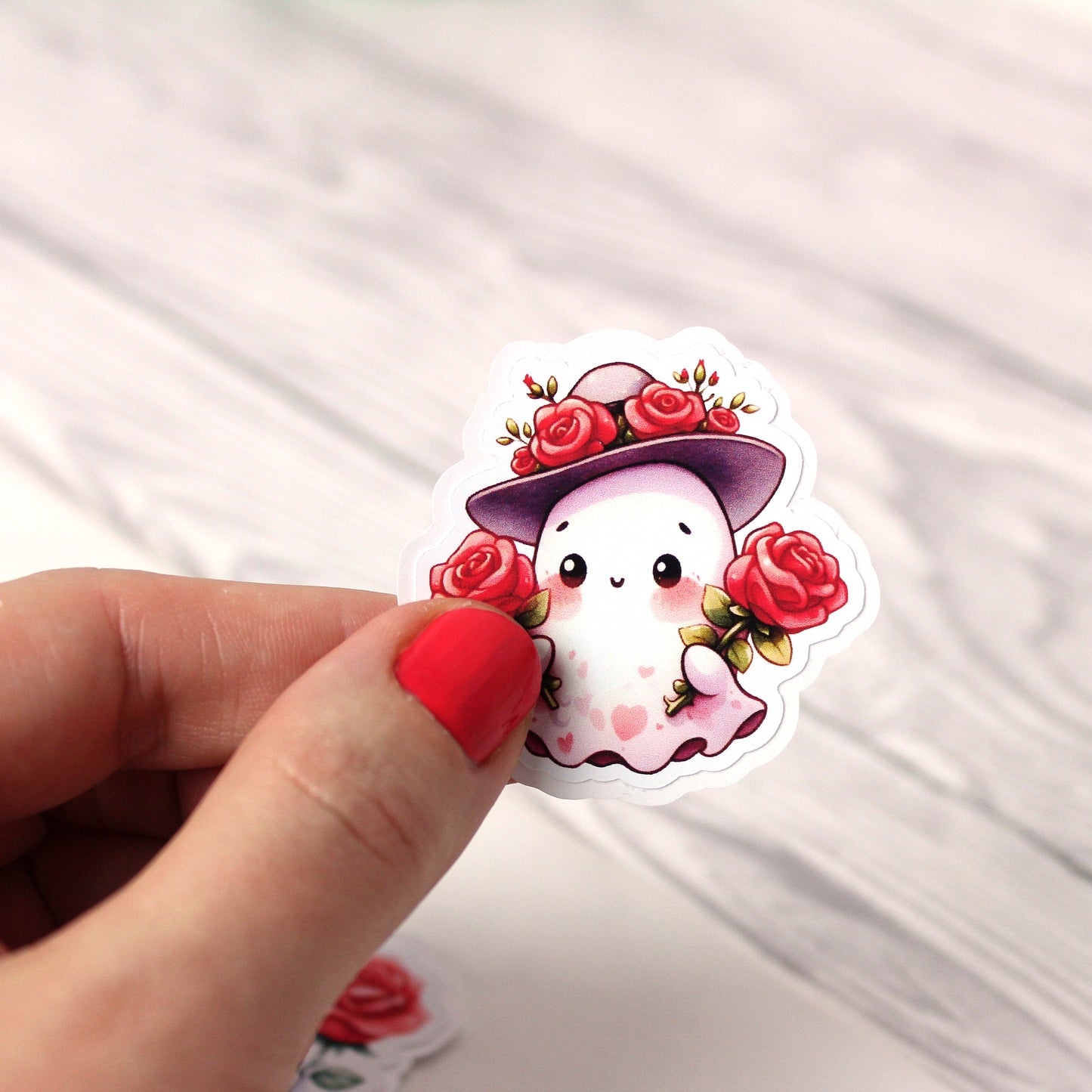 Sticker Set Geister und Rosen - 7 Stück