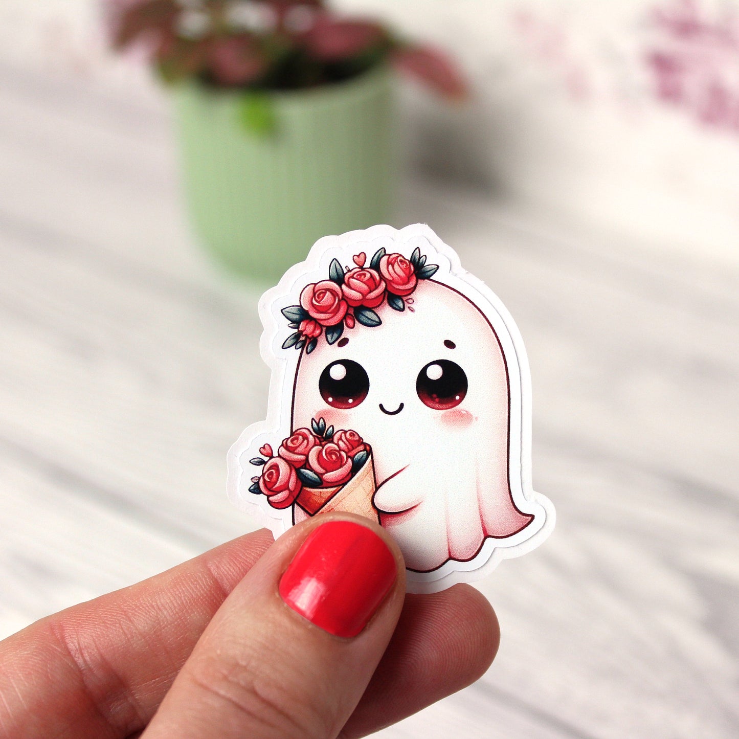 Sticker Set Geister und Rosen - 7 Stück