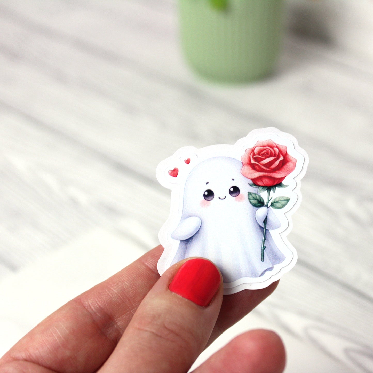 Sticker Set Geister und Rosen - 7 Stück