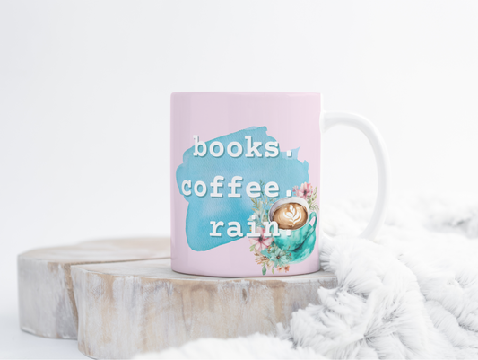 Tasse Kaffeebecher - books coffee rain - Keramiktasse - 325ml