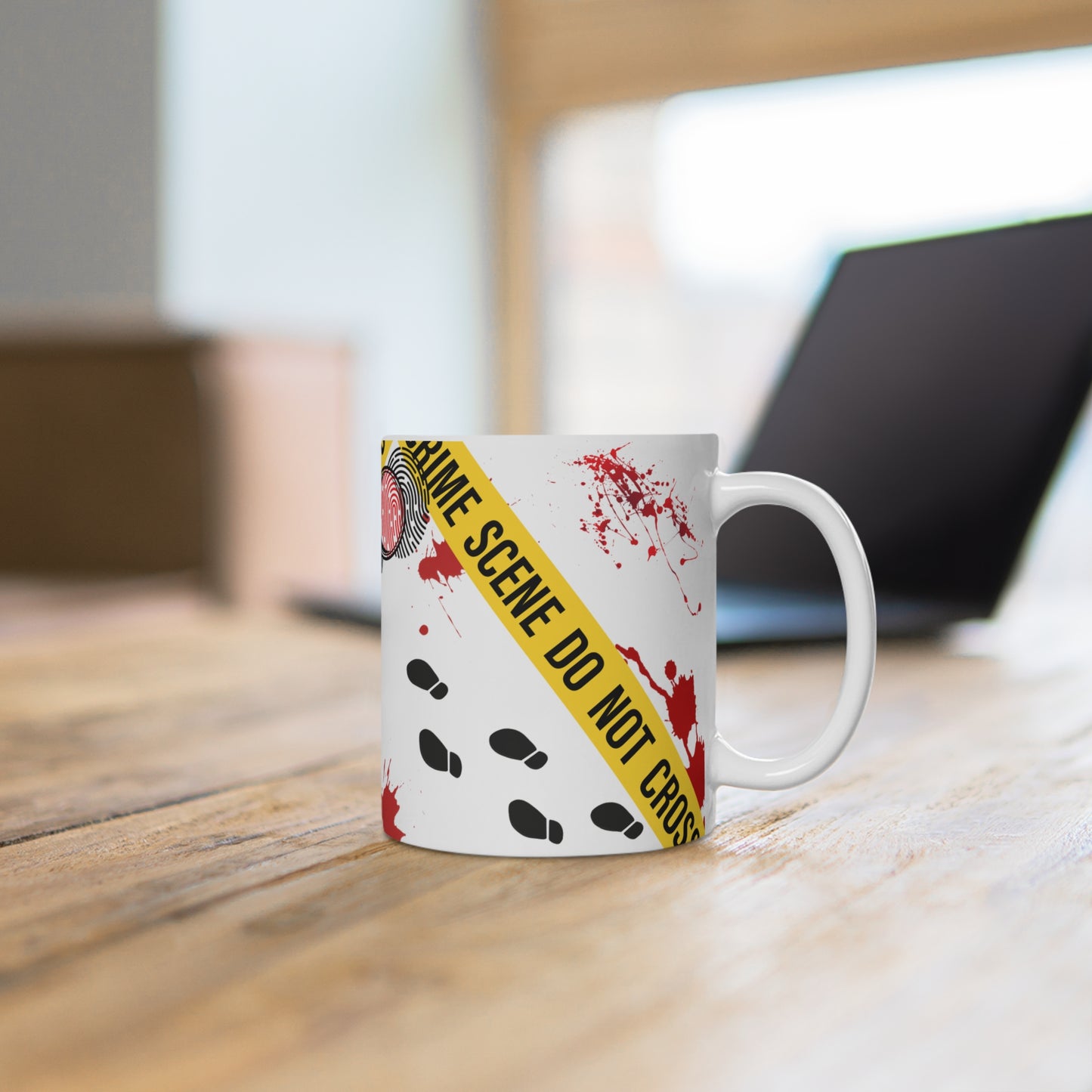 Crime Scene Kaffeetasse für Krimiliebhaber