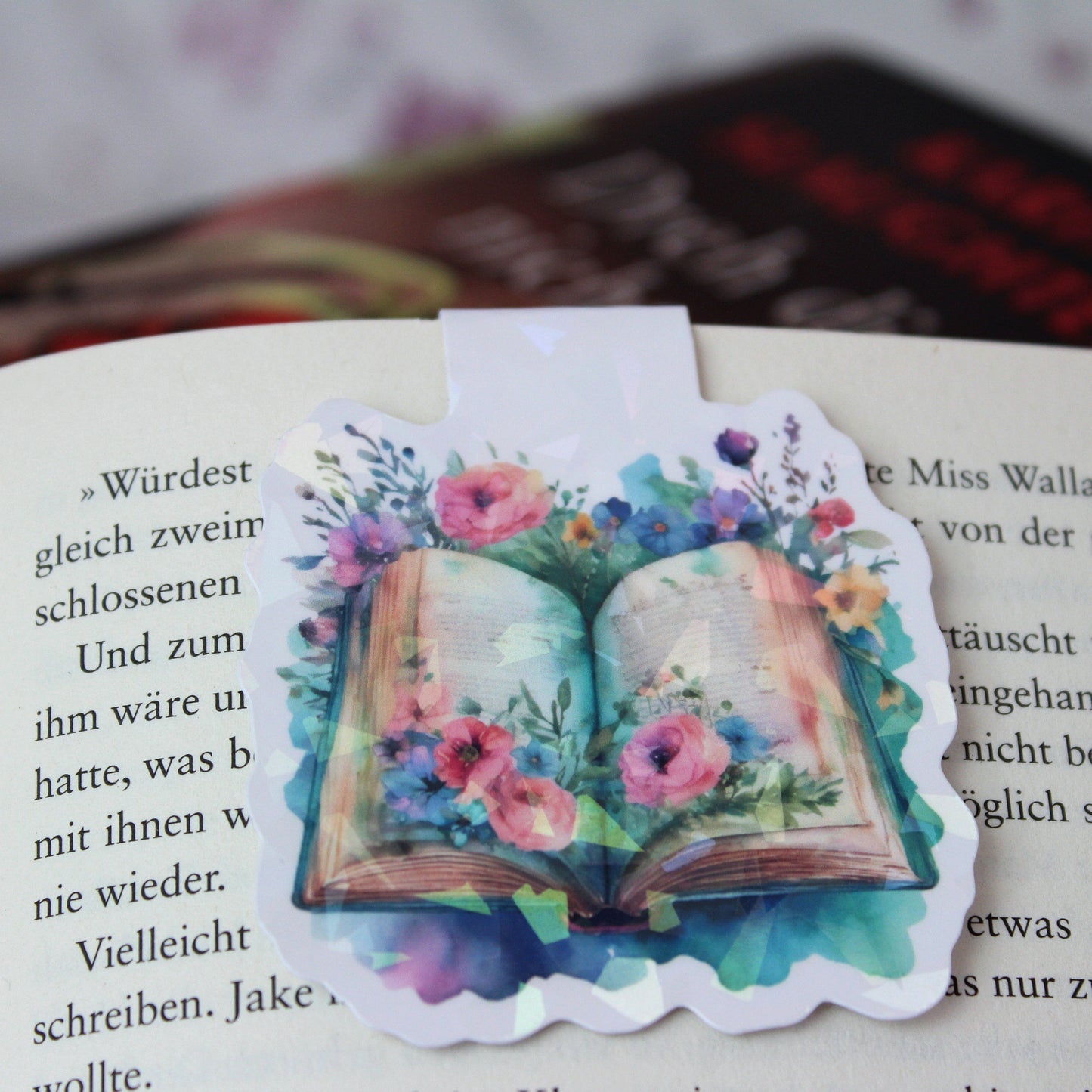 Magnetisches Lesezeichen Buch Wasserfarben Design