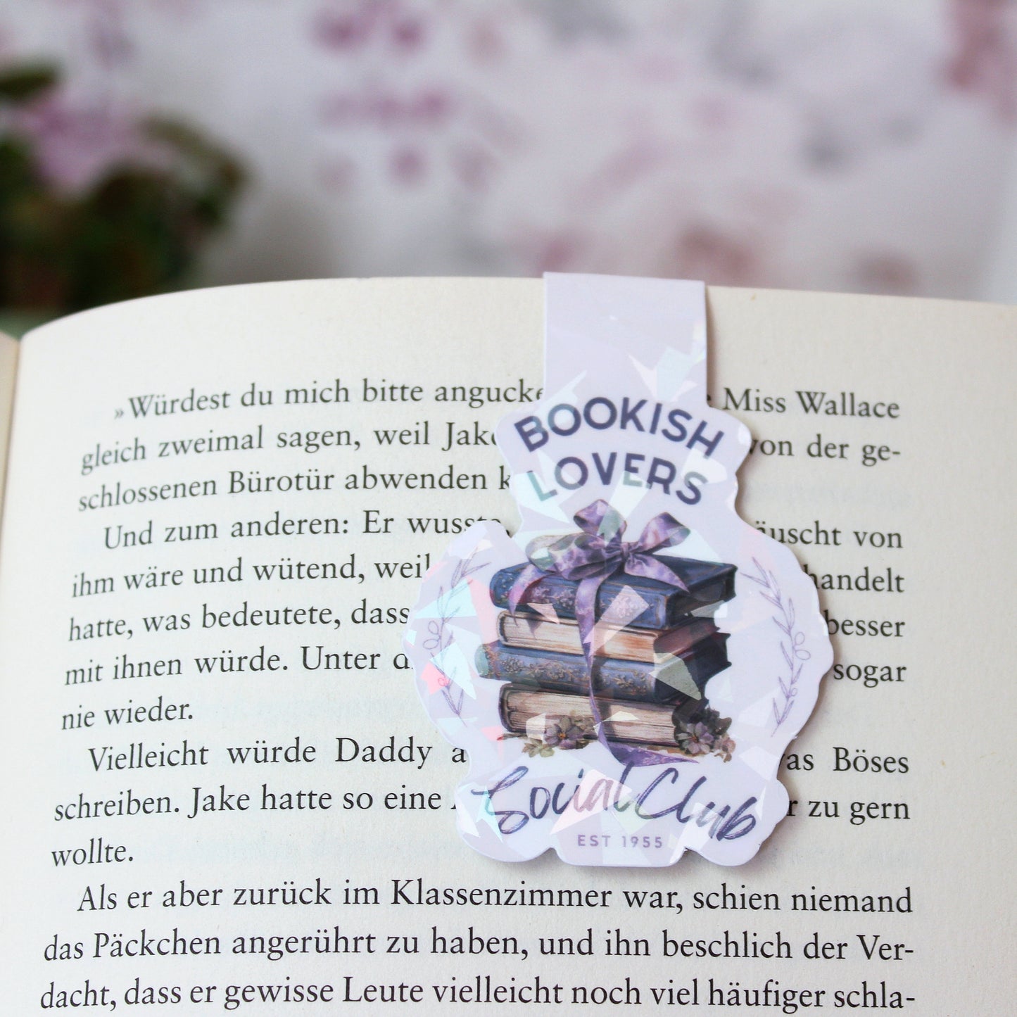 Magnetisches Lesezeichen -Bookish lovers Social Club - lila