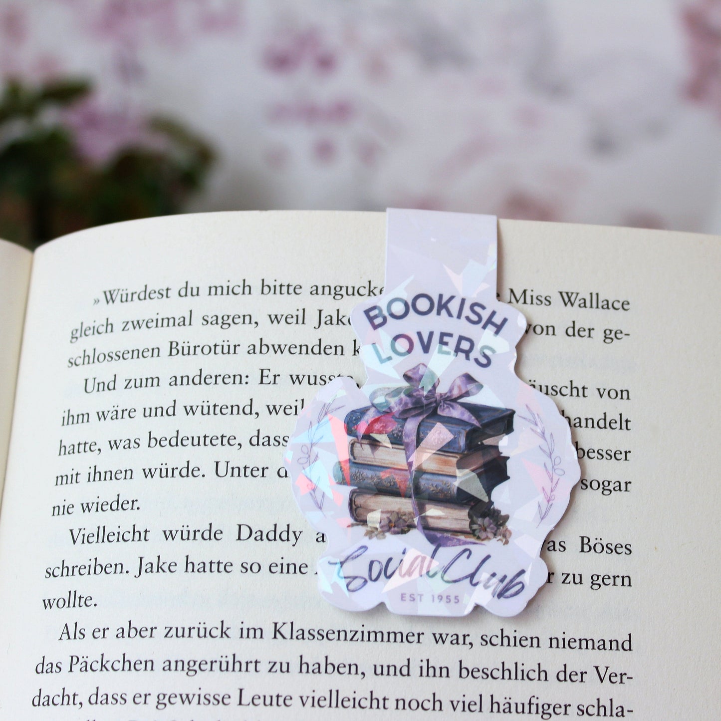 Magnetisches Lesezeichen -Bookish lovers Social Club - lila