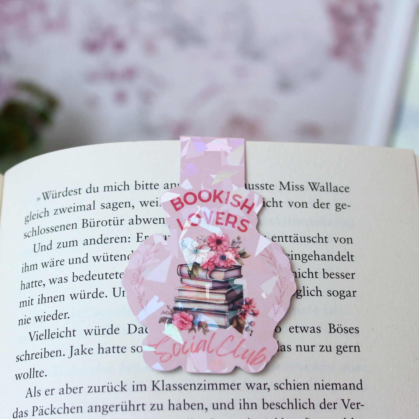 Magnetisches Lesezeichen -Bookish lovers Social Club - rosa