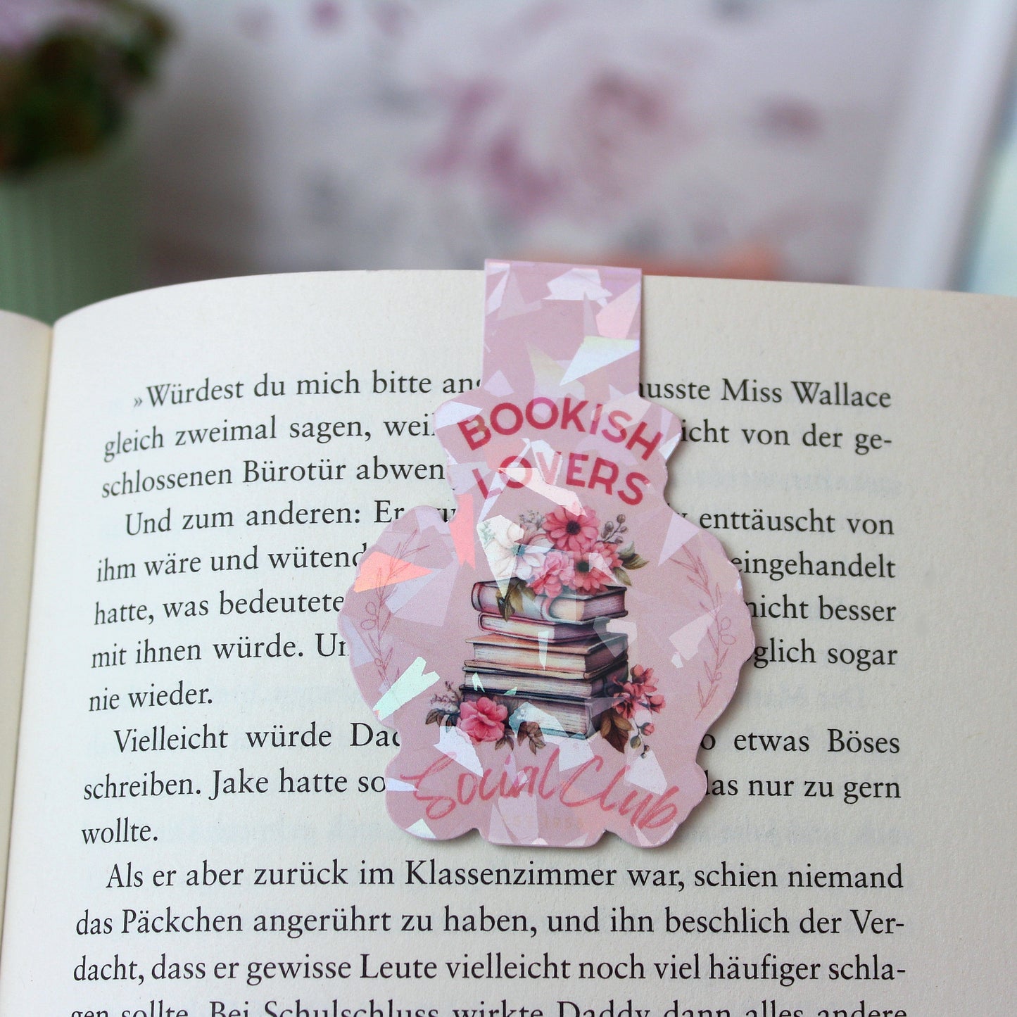 Magnetisches Lesezeichen -Bookish lovers Social Club - rosa