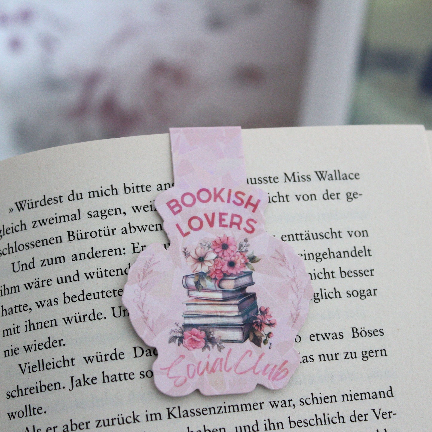 Magnetisches Lesezeichen -Bookish lovers Social Club - rosa