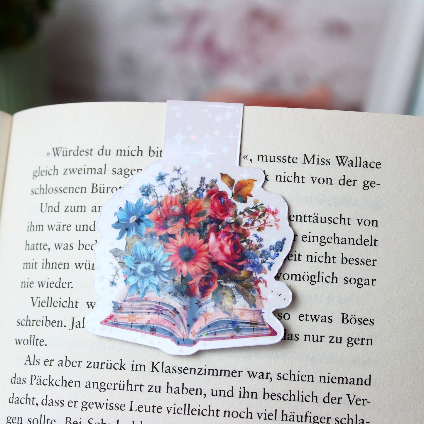 Magnetisches Lesezeichen Buch mit Wildblumen - Design 6