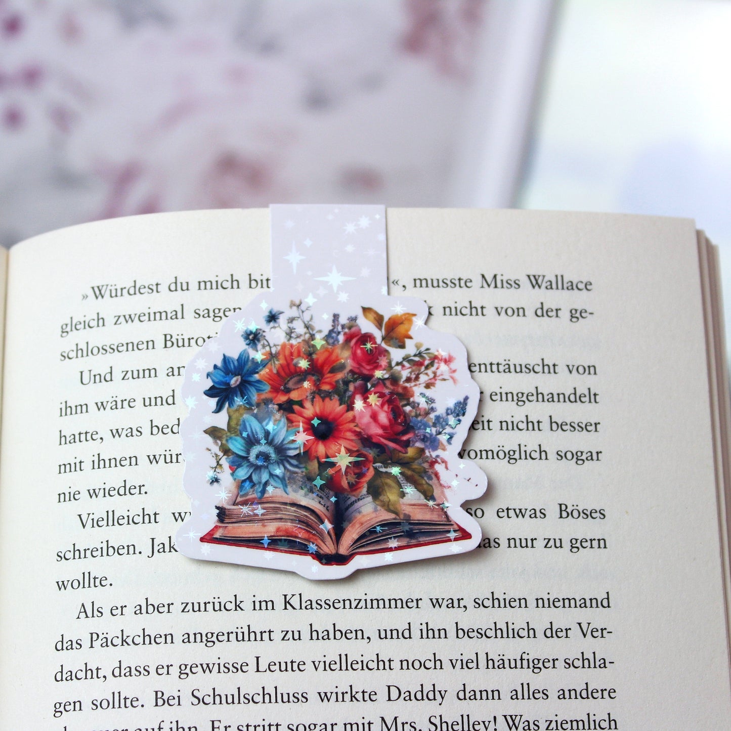 Magnetisches Lesezeichen Buch mit Wildblumen - Design 6